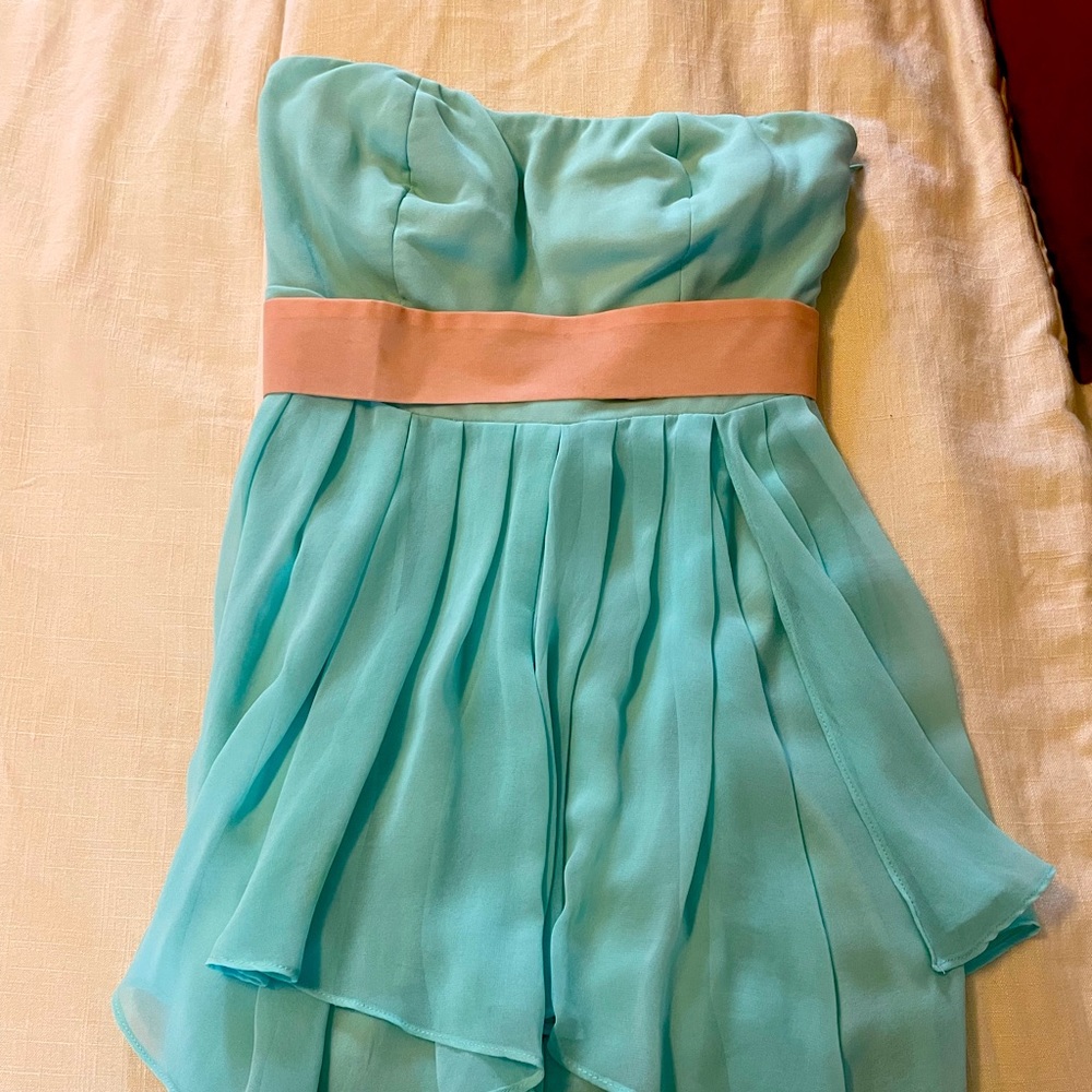 Adorable Soft blue and pastel pink accent Dress